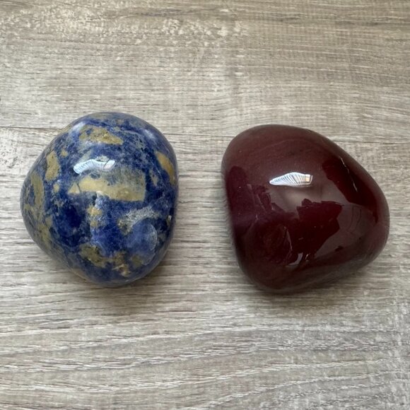 Polished Sodalite & Bloodstone Display Stones – Natural Crystal Set - Picture 1 of 13